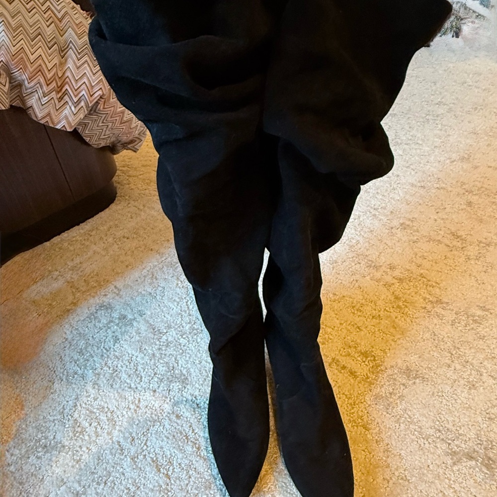 Black Suede Slouchy Boots